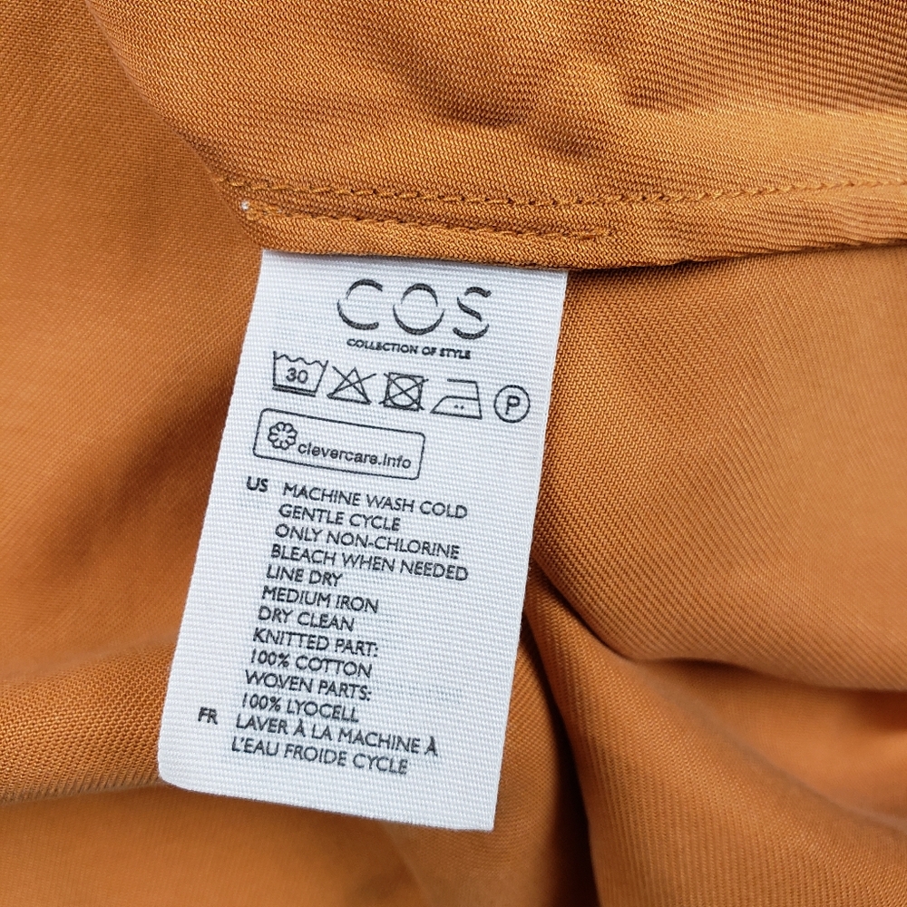 COS Mustard Yellow A-Line Midi Dress - Picture 11 of 11